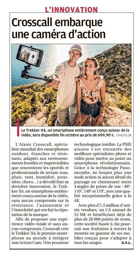 Crosscall embarque une caméra d'action