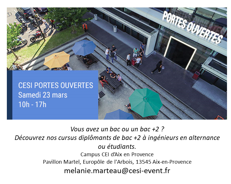 Journée porte ouverte 23 mars 9h 13h CESI 