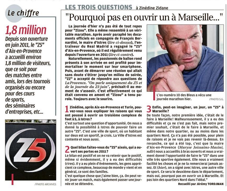 LE Z5 INTERVIEW ZINEDINE ZIDANE