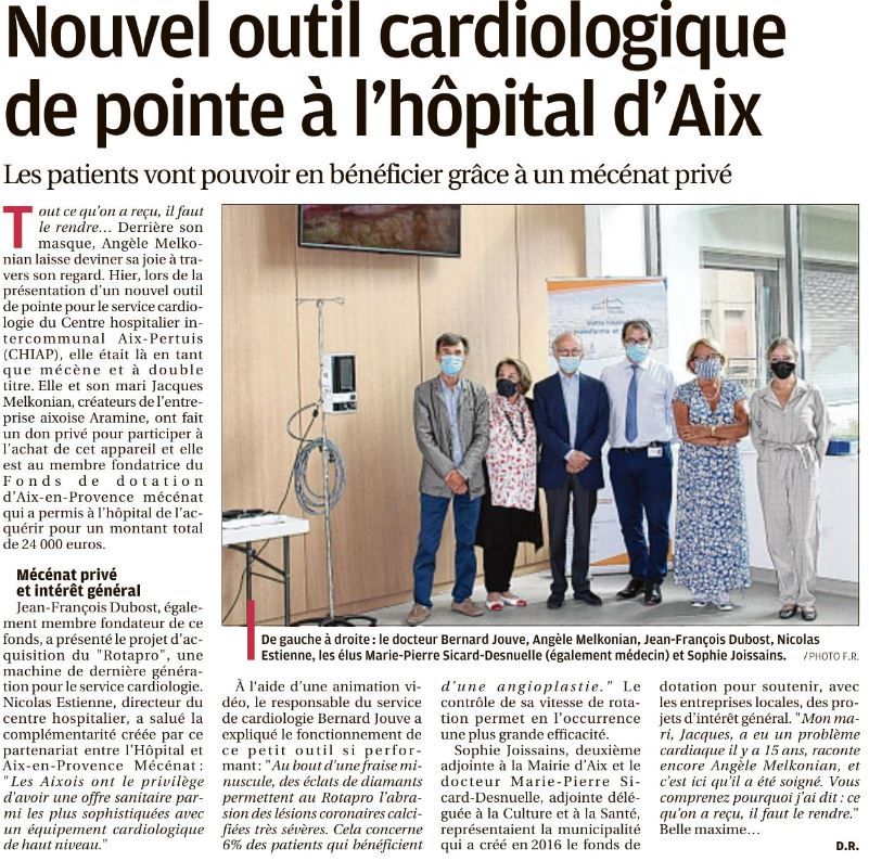 Nouvel outil cardiologique de pointe à l'Hôpital d'Aix grâce offert par Aix Mécenat