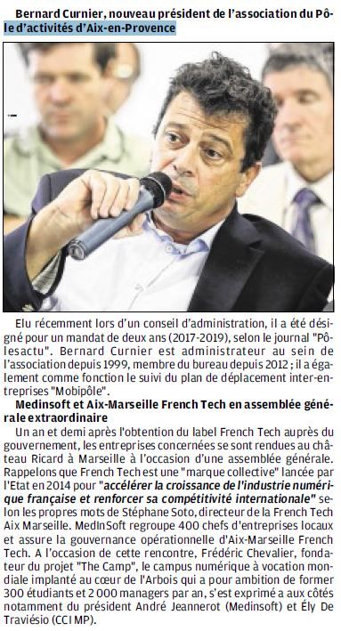Bernard Curnier Nouveau Président de l'Association des Entreprises du PAAP 2017/2019