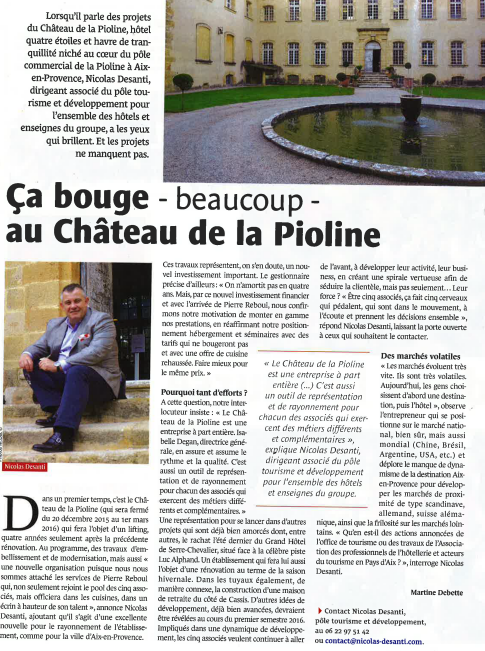 De nouveaux projets pour le Château de la Pioline