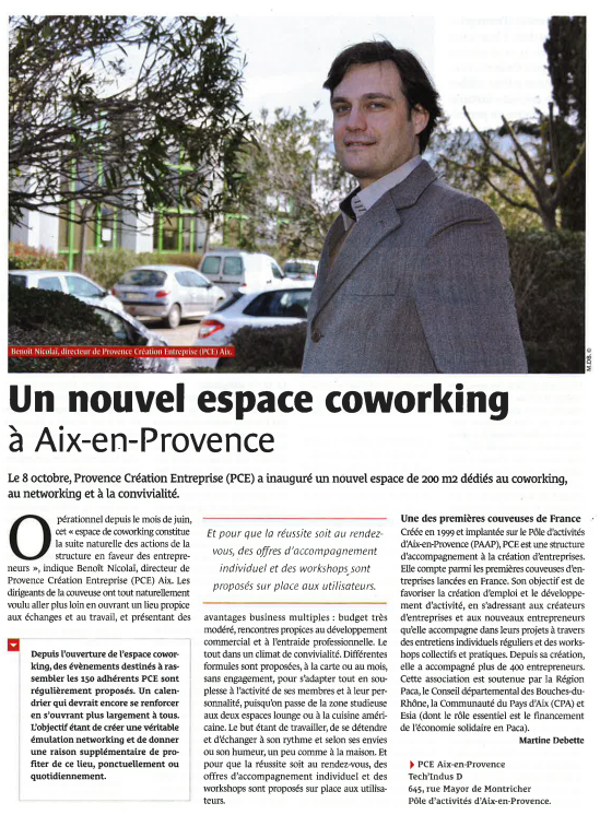 Un nouvel espace coworking à Aix en Provence