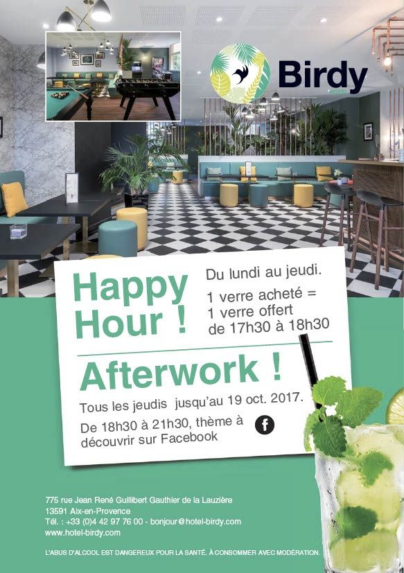 Afterwork tous les jeudis à l'Hotel Birdy